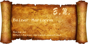 Beiner Marianna névjegykártya